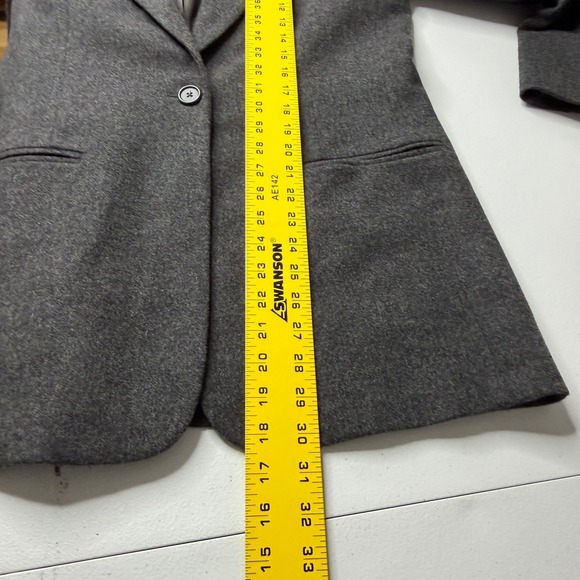 Lands' End Wool Cashmere Blazer Gray USA Made Tailored Classic Womens 10 - Picture 12 of 13